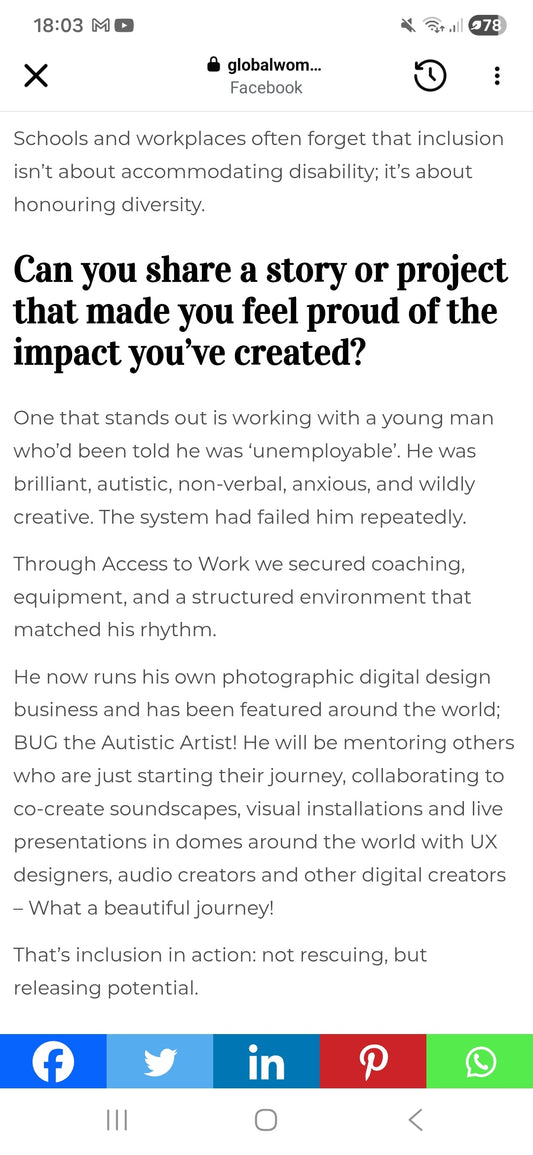 Featured on global women magazine.